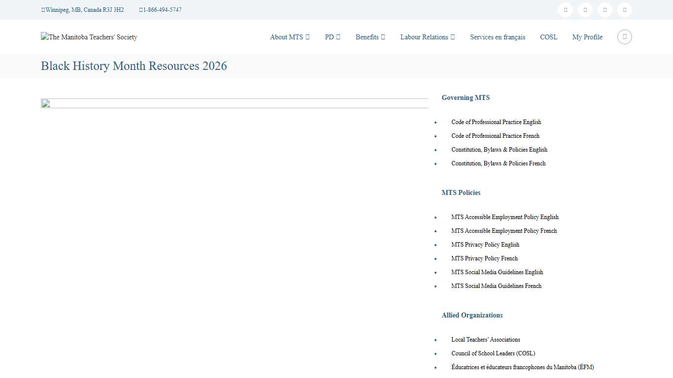 Black History Month Resources 2026 – The Manitoba Teachers' Society